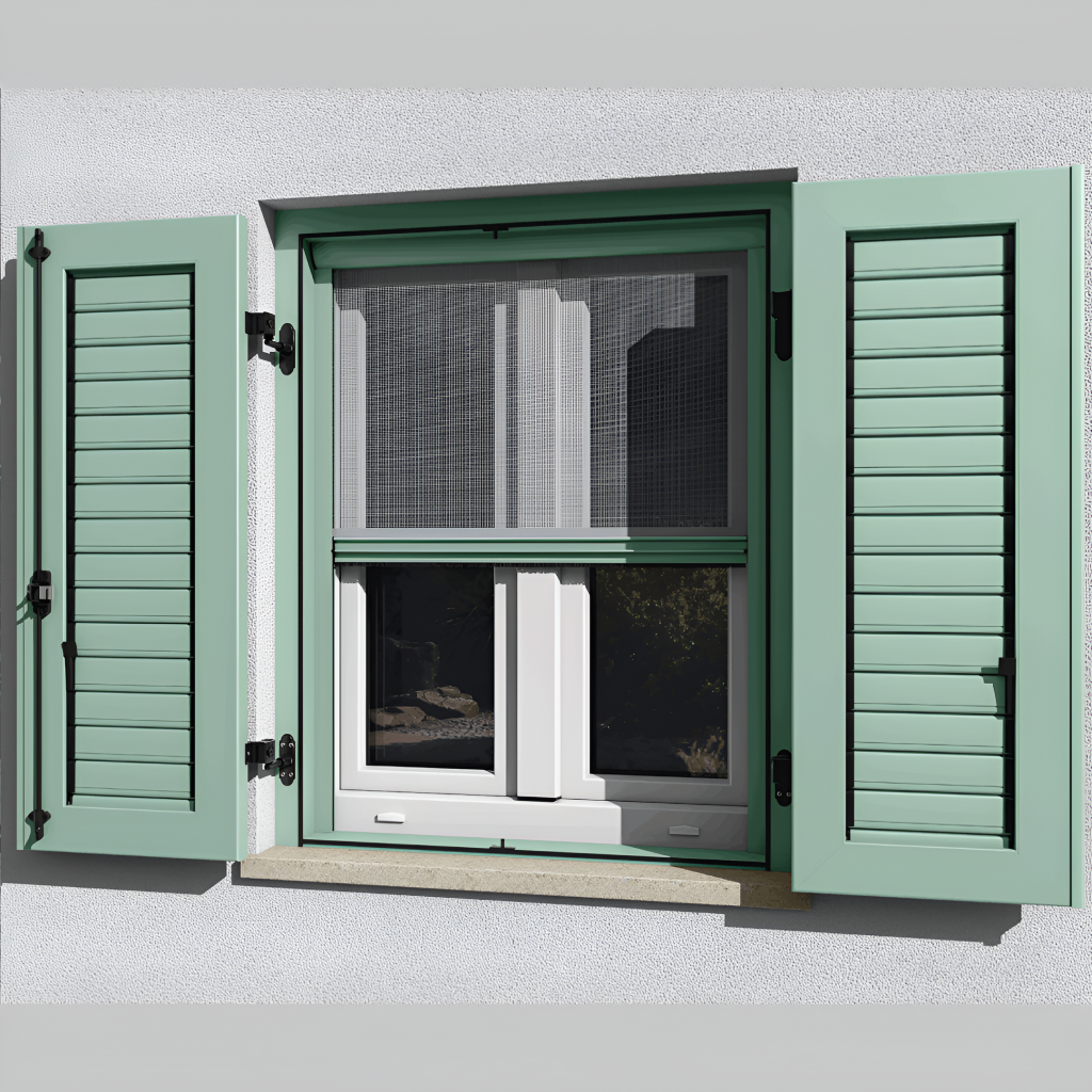 Finestre, Infissi, Persiane, Battenti, Made in Italy, verde chiaro, scuri