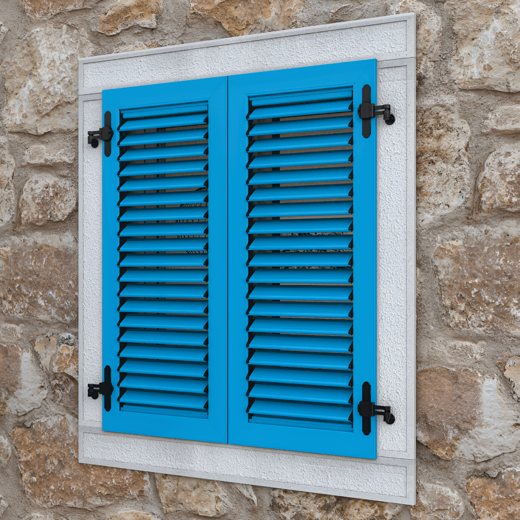 Finestre, Infissi, Persiane, Battenti, Made in Italy, azzurro, scuri